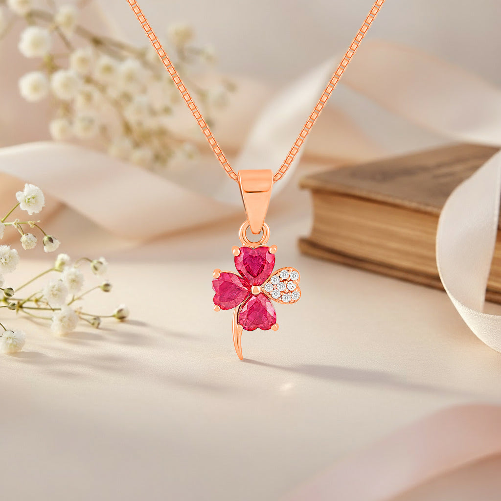 The Heart's Lucky Charm Rose Gold Plated Necklace