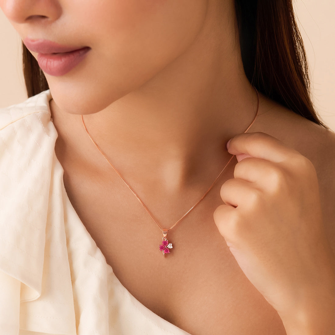 The Heart's Lucky Charm Rose Gold Plated Necklace