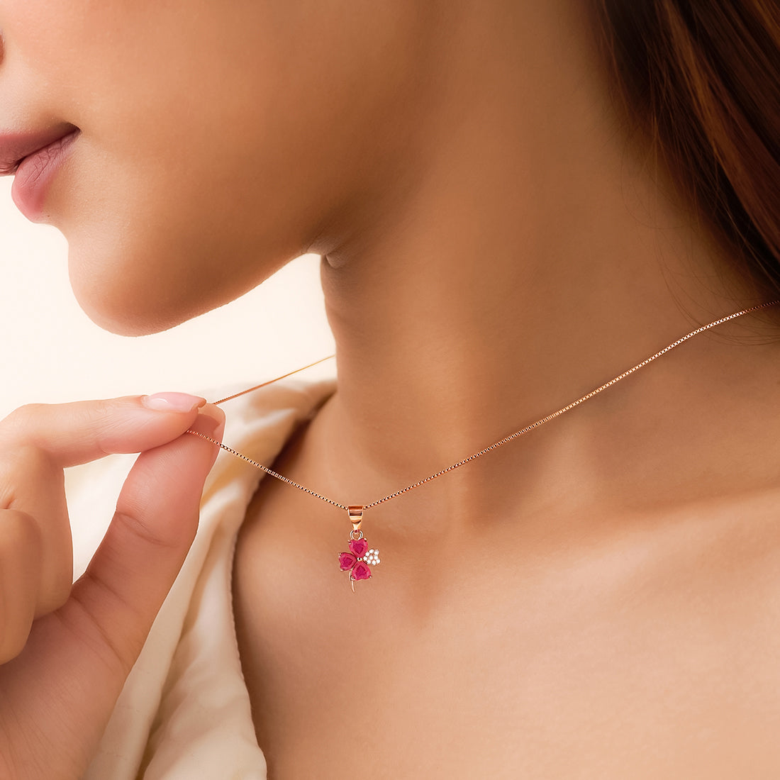 The Heart's Lucky Charm Rose Gold Plated Necklace