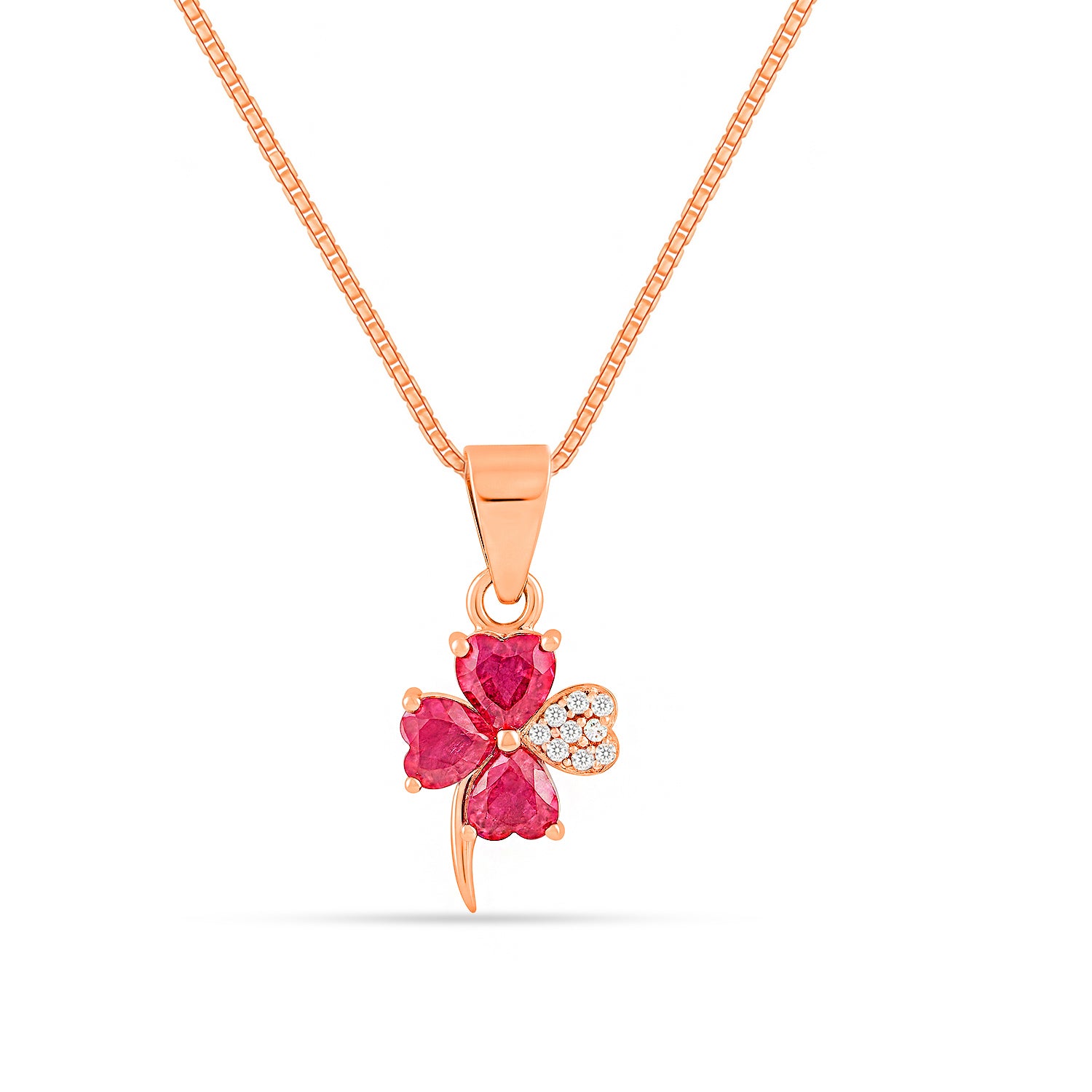 The Heart's Lucky Charm Rose Gold Plated Necklace