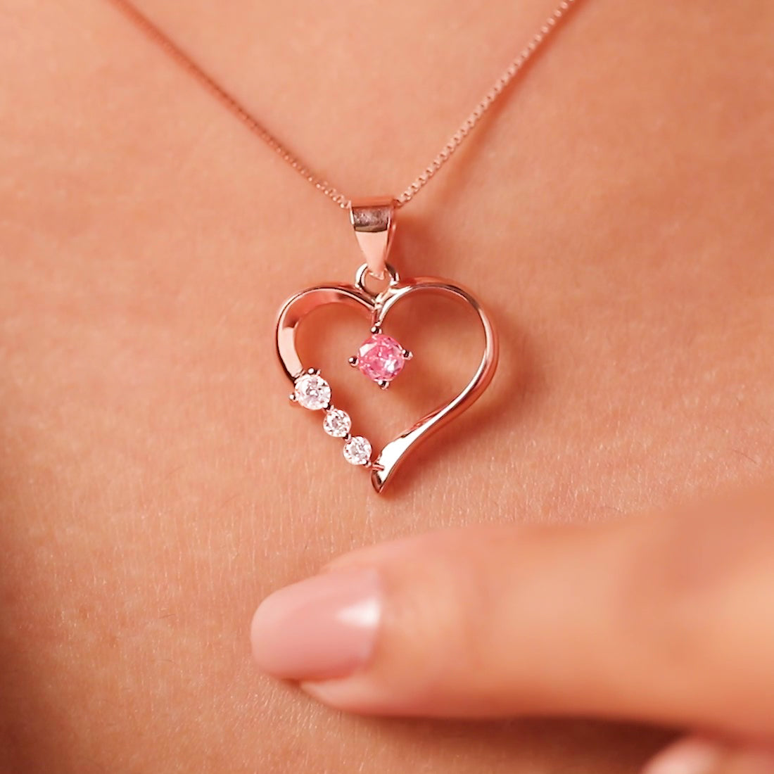 The Center of My Heart Rose Gold Plated Necklace