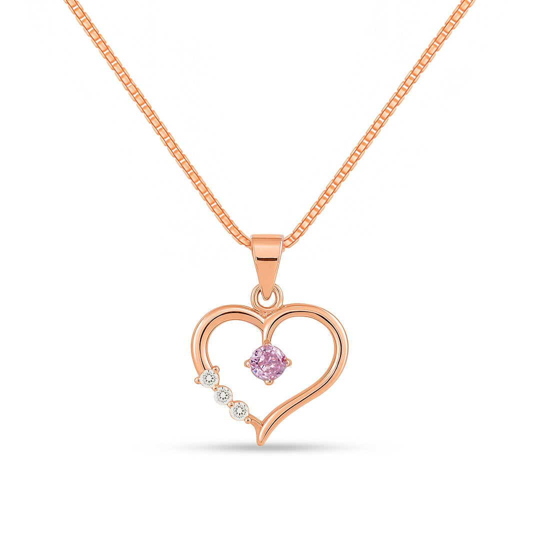 The Center of My Heart Rose Gold Plated Necklace