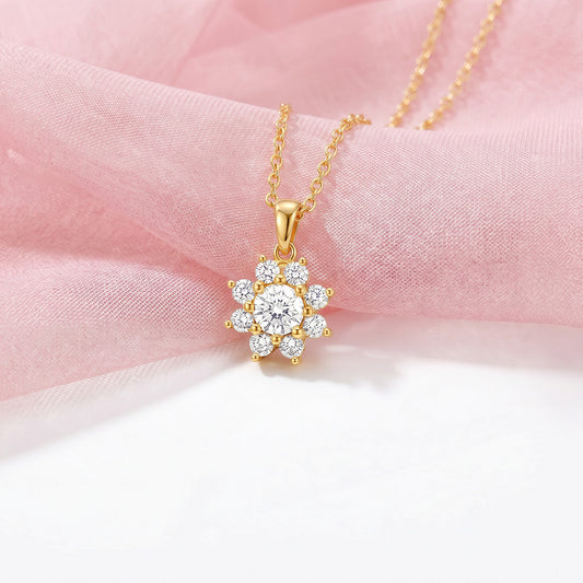 The Sun Kissed Marigold Gold Plated 925 Silver Pendant with Link Chain