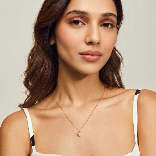 The Sun Kissed Marigold Gold Plated 925 Silver Pendant with Link Chain