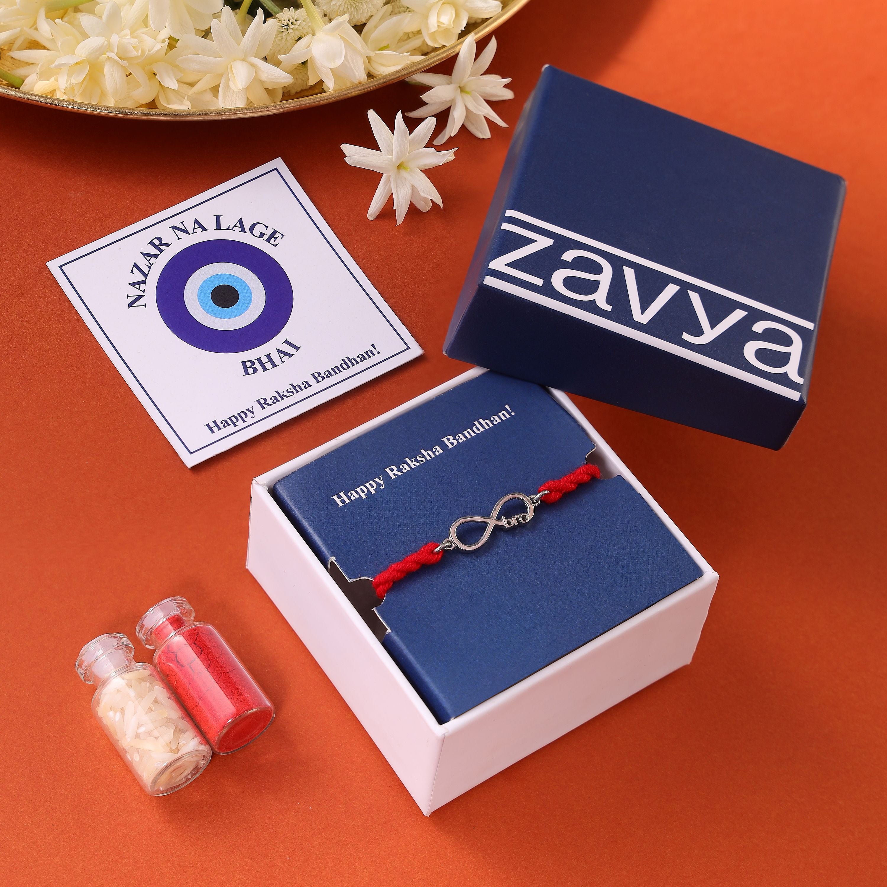 Eternal Bond Rhodium-Plated 925 Sterling Silver Rakhi