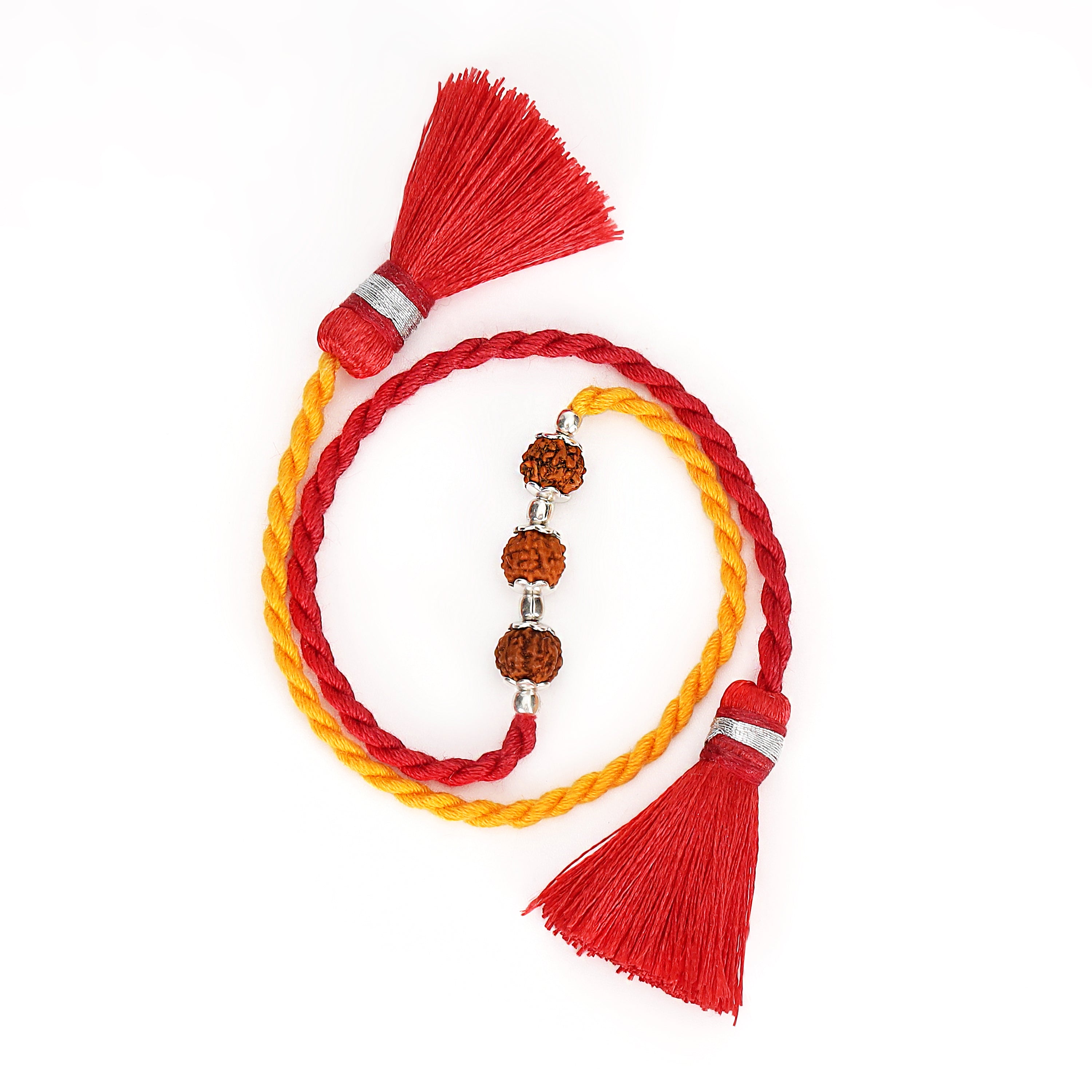 Divine Rudraksha Rhodium-Plated 925 Sterling Silver Rakhi