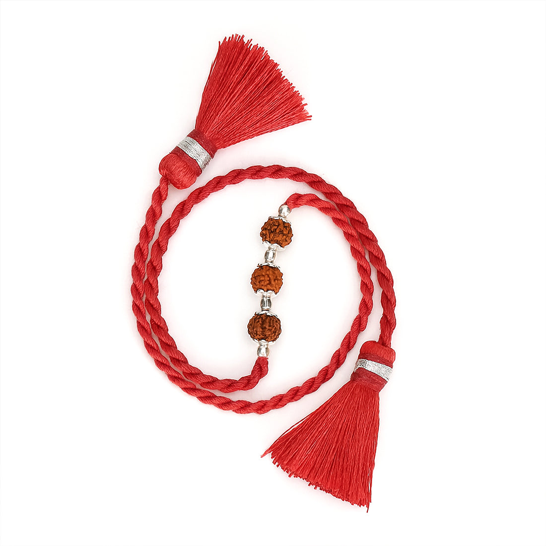 Divine Rudraksha Rhodium-Plated 925 Silver Rakhi