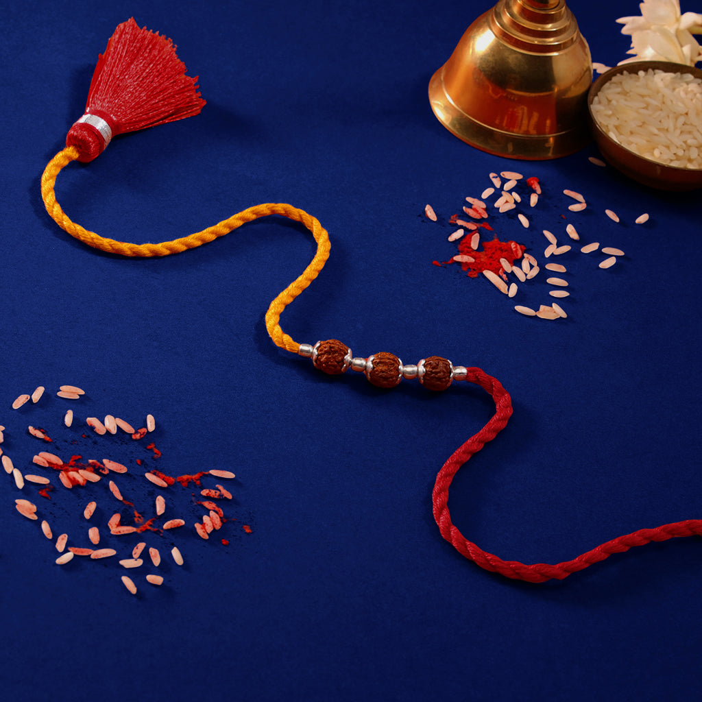 Divine Rudraksha Rhodium-Plated 925 Sterling Silver Rakhi