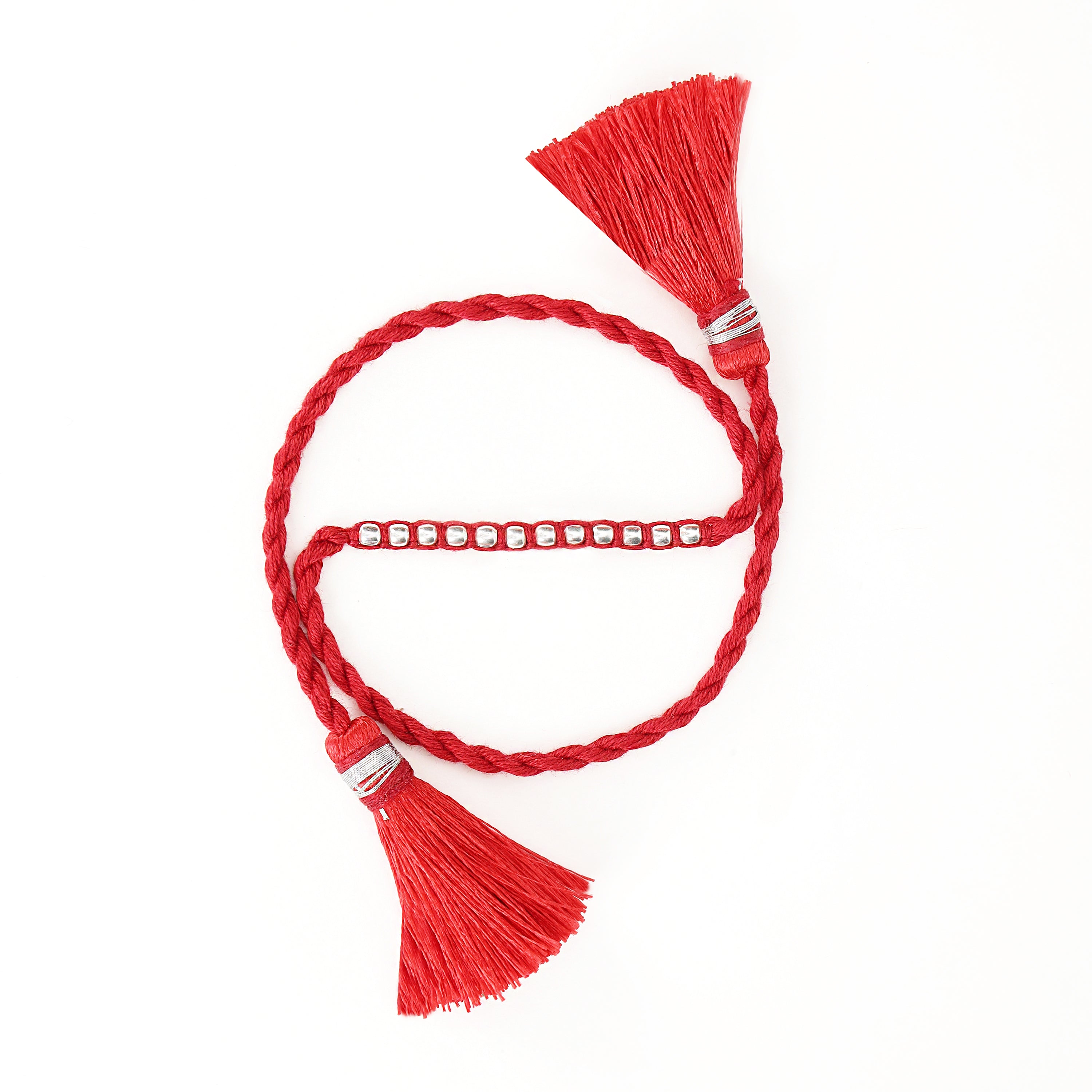 Radiant Thread of Love Rhodium-Plated 925 Sterling Silver Rakhi