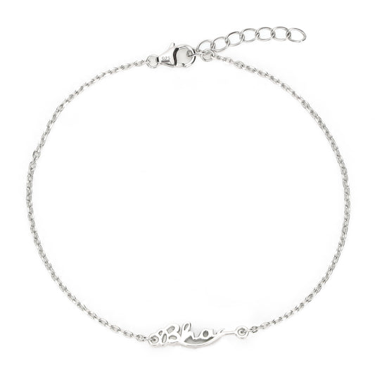 Blessed Bhai Rhodium-Plated 925 Sterling Silver Adjustable Link Chain Rakhi For Him