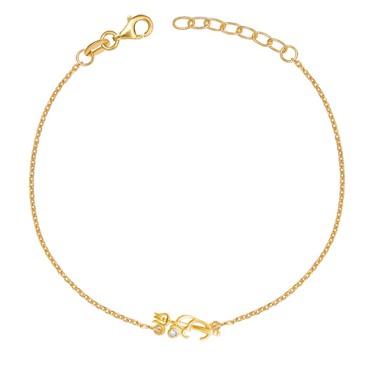 Shiva Trishul & Om With CZ Gold-Plated Sterling Silver Rakhi For Him