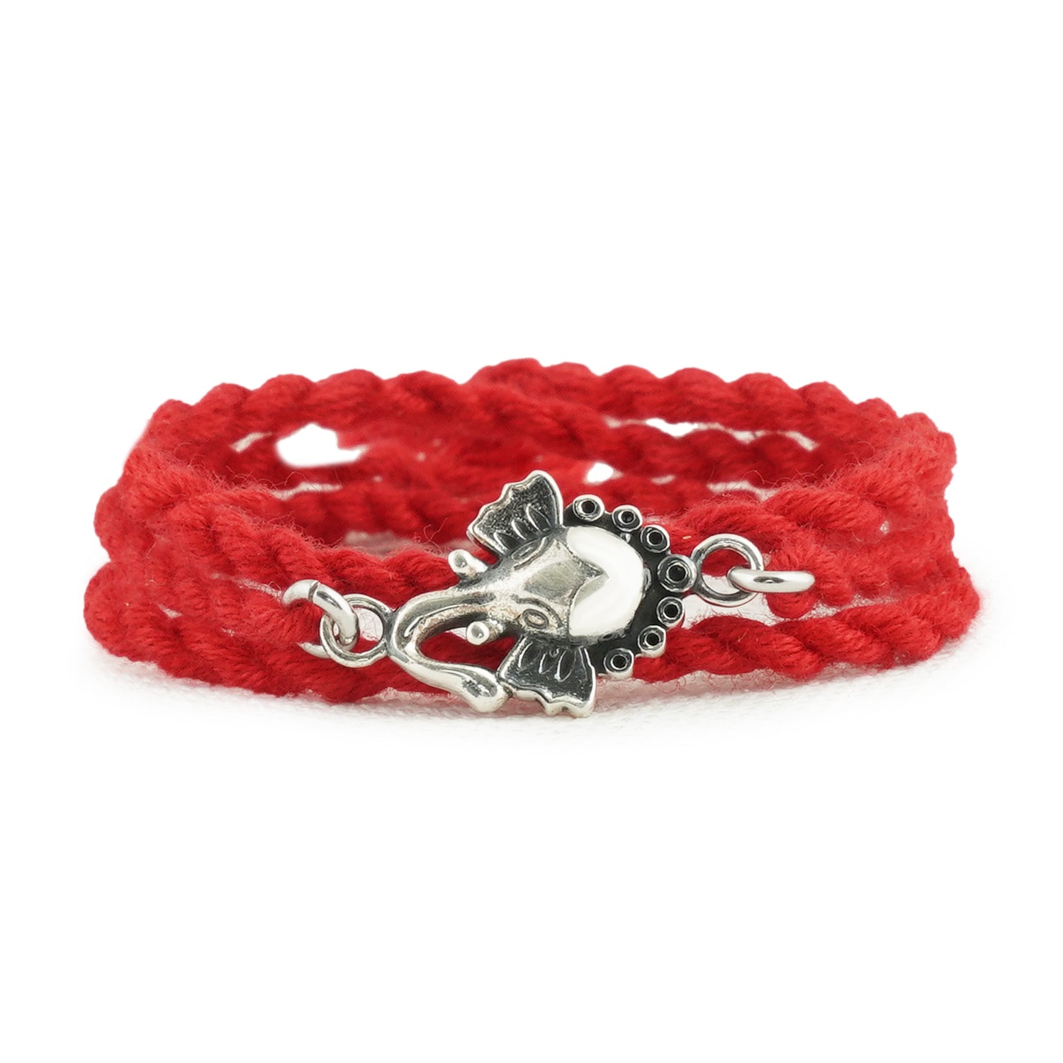 Glorious Ganesha Rhodium-Plated 925 Sterling Silver Rakhi