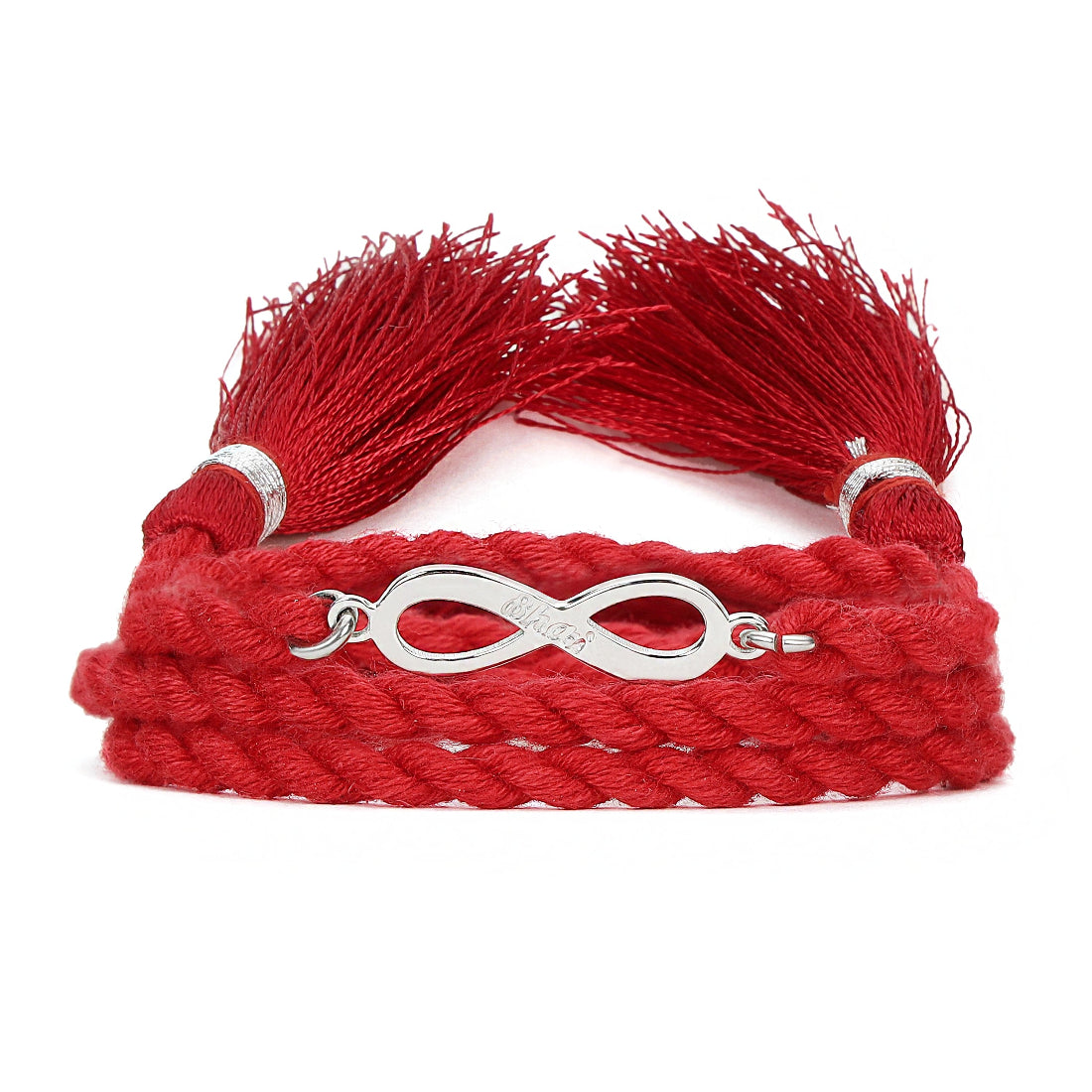 Bhai Infinity Symbol Rhodium-Plated 925 Sterling Silver Rakhi for Him