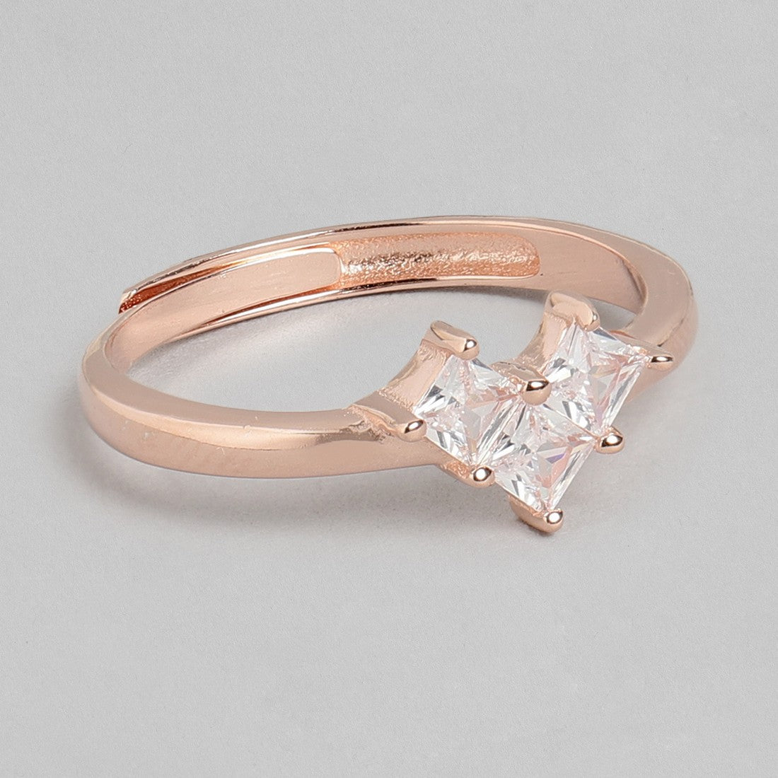 Heart Solitaire Rose Gold-Plated 925 Sterling Silver Jewellery Set
