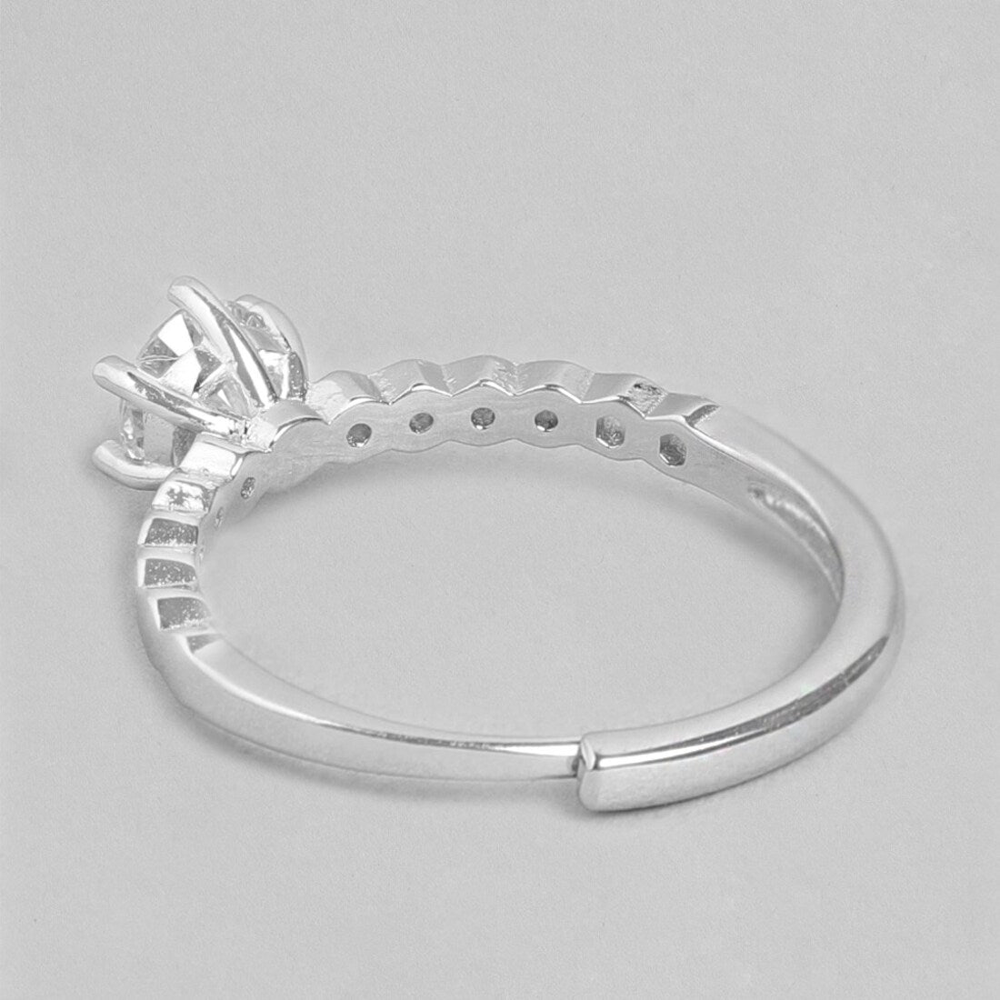 The Princess Solitaire 925 Silver Ring (Adjustable)