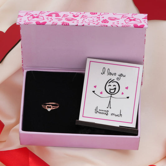 Everlasting Love - Beloved 925 Silver Ring (Adjustable size) Rose Gold Gift Hamper
