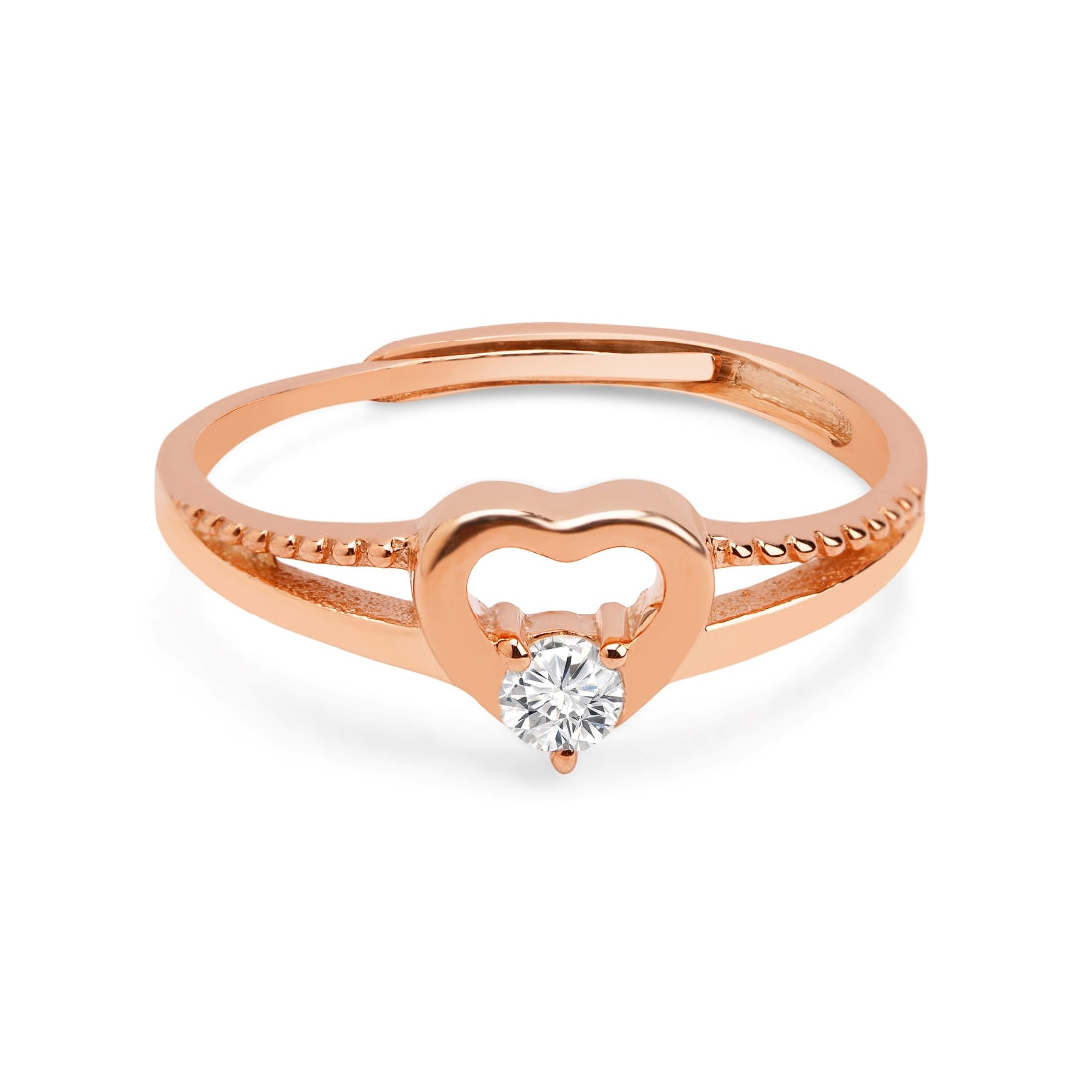 Everlasting Love - Beloved 925 Silver Ring in Adjustable Rose Gold (Adjustable)