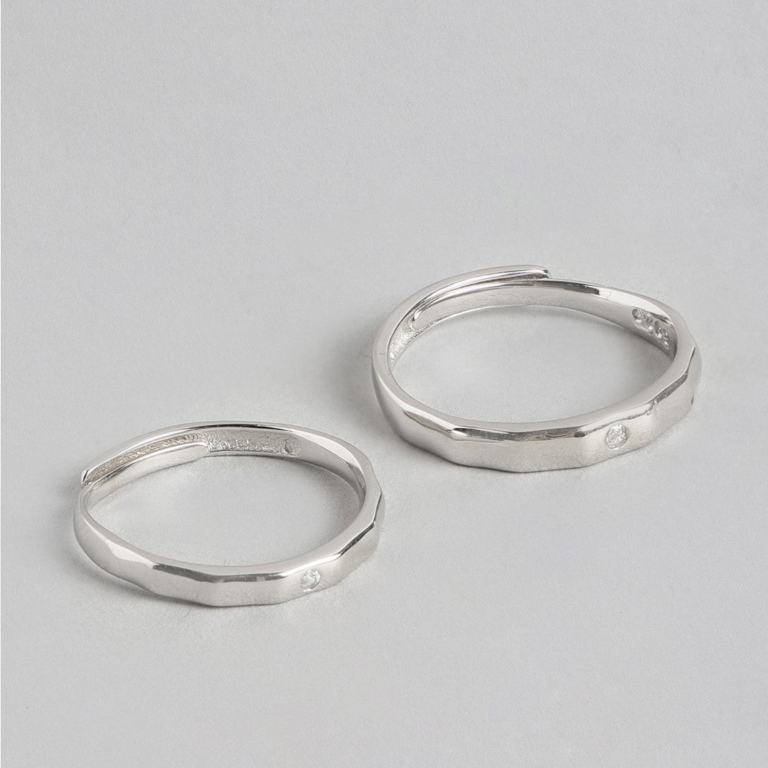 Mushy 925 Silver Couple Rings (Adjustable)