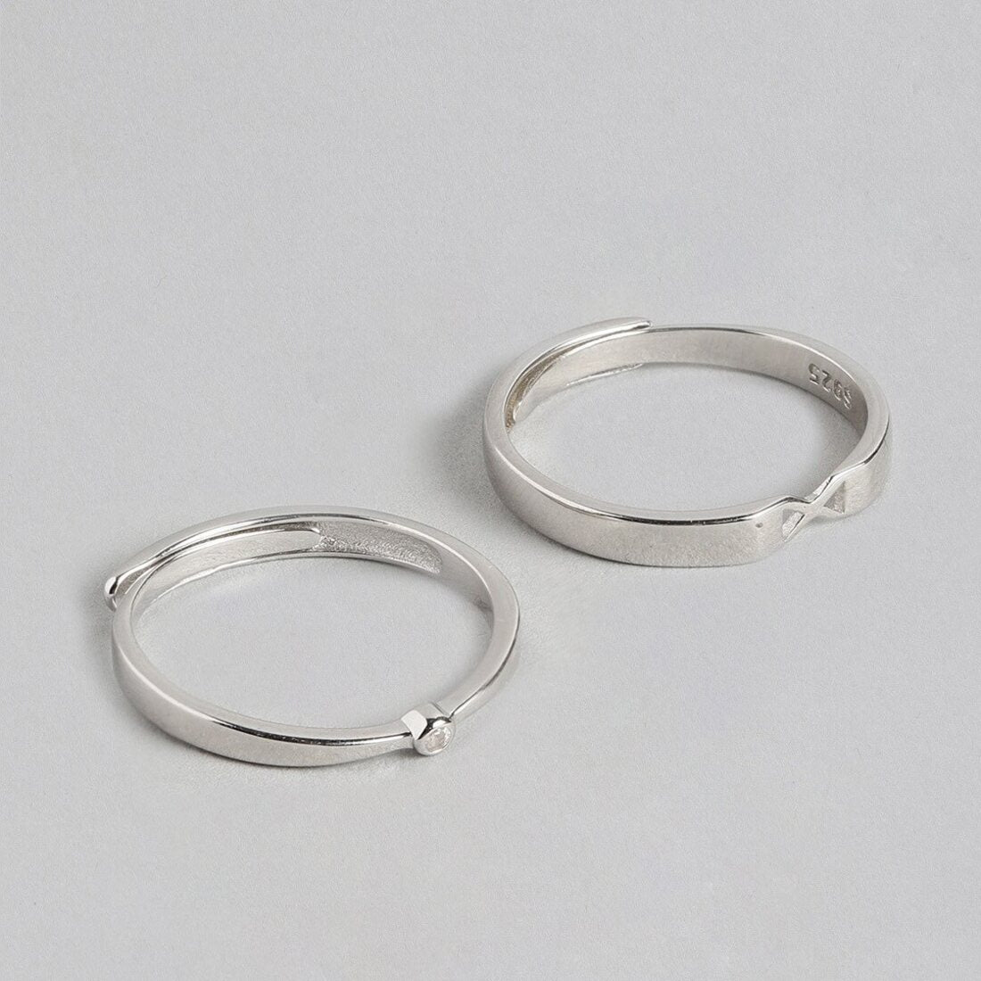 Sweethearts 925 Silver Couple Rings (Adjustable)