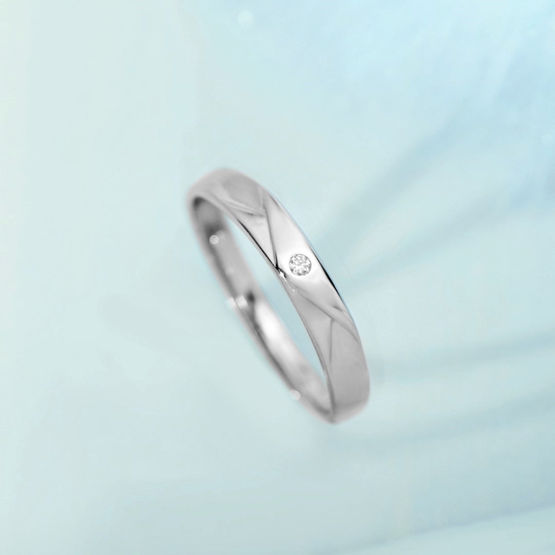 Minimal CZ 925 Sterling Silver Ring for Him