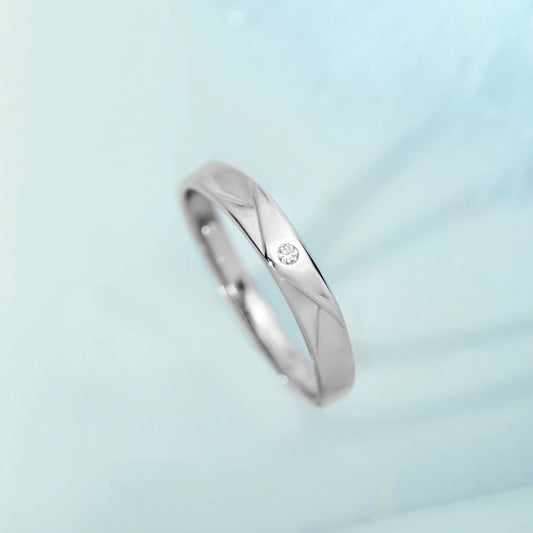 Minimal CZ 925 Sterling Silver Ring for Him (Adjustable)