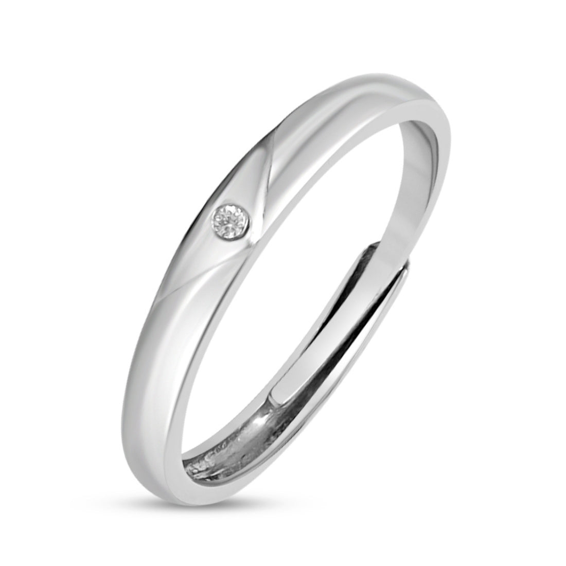 Mal Silver Rings Minimal CZ 925 Sterling Silver Male Ring - Valentine's Gift – Zavya