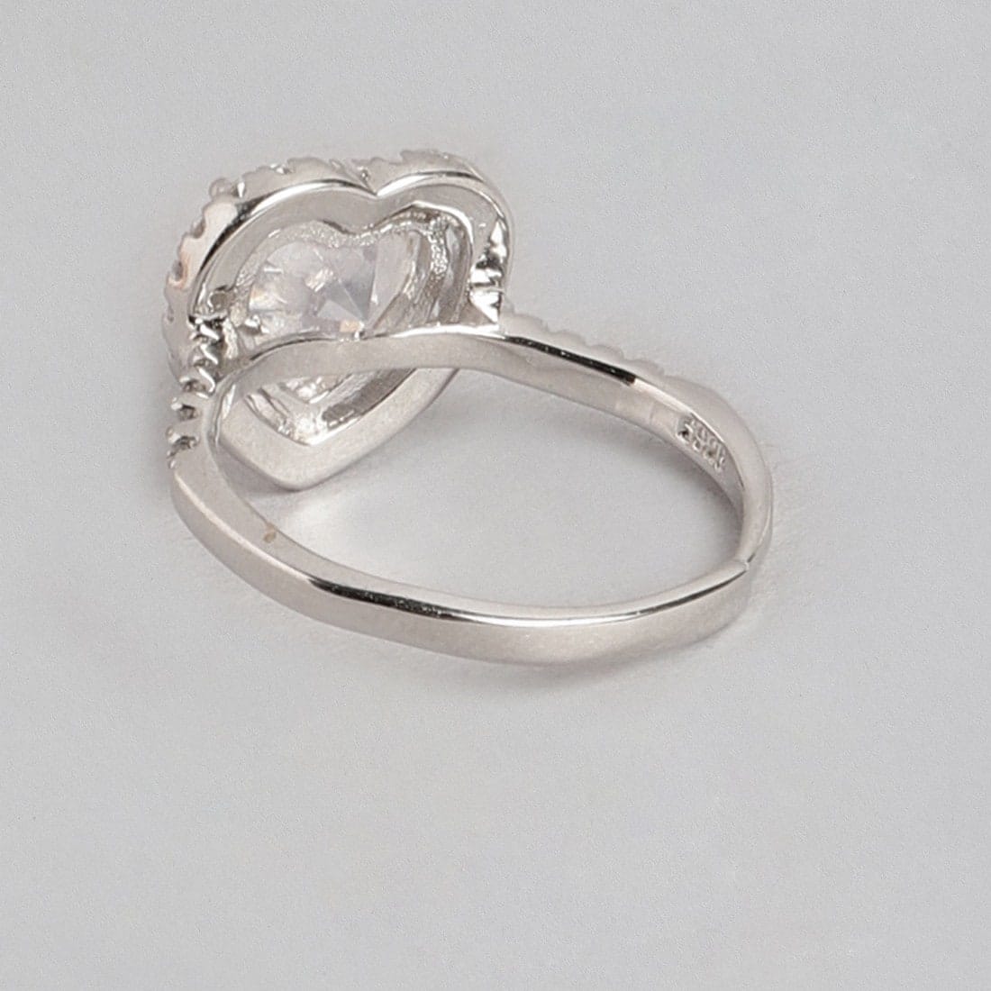 Heart Solitaire Studded 925 Sterling Ring