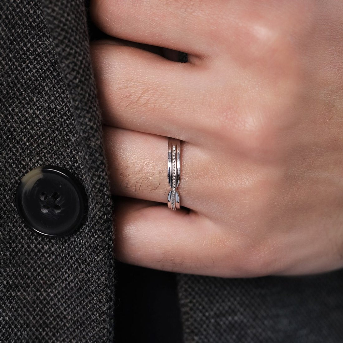 Elegant and Sleek 925 Sterling Silver Silver Ring For Him (Adjustable)