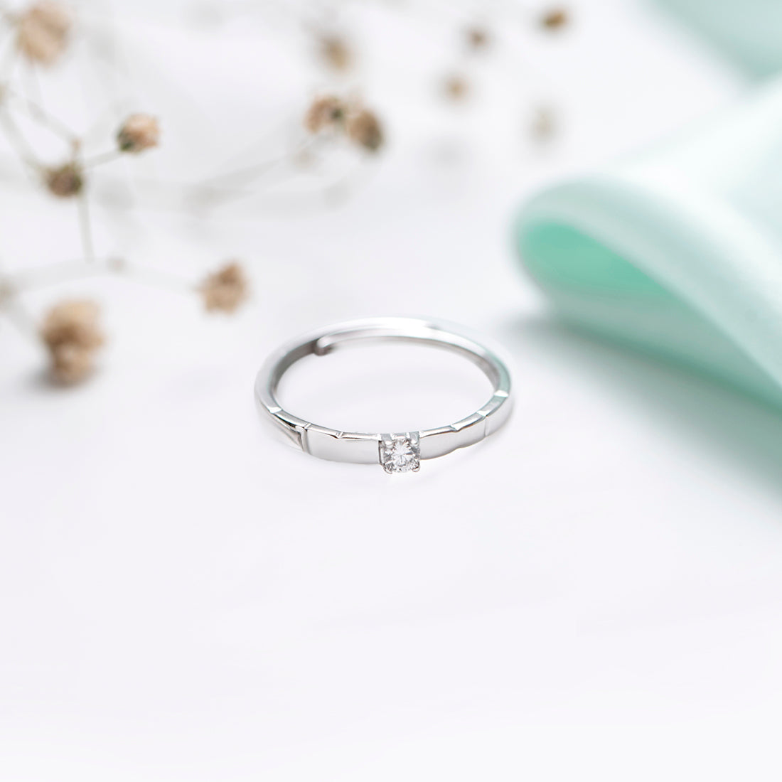 Elegant CZ 925 Silver Women Ring Gift Hamper (Adjustable)