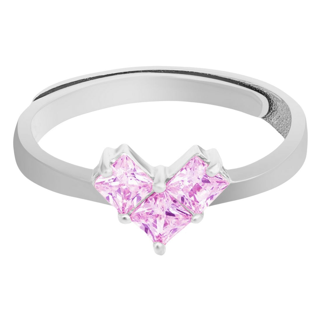 Dusty Pink Heart 925 Sterling Silver Ring for Women Gift Hamper