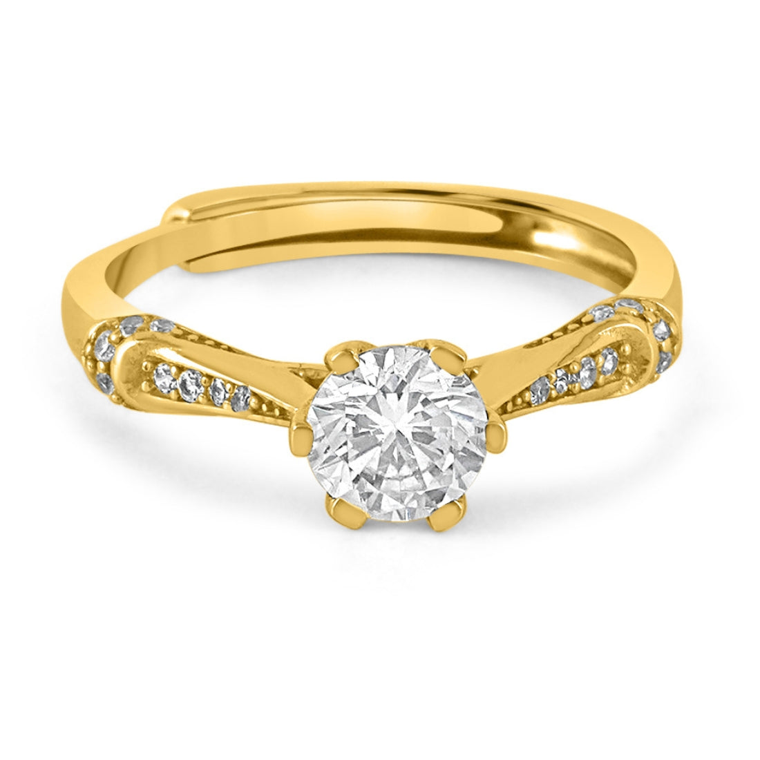 Golden Unity - His and Hers Gold Plated Couple Ring Set (Adjustable)