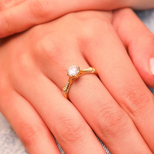 Golden Unity - His and Hers Gold Plated Couple Ring Set (Adjustable)