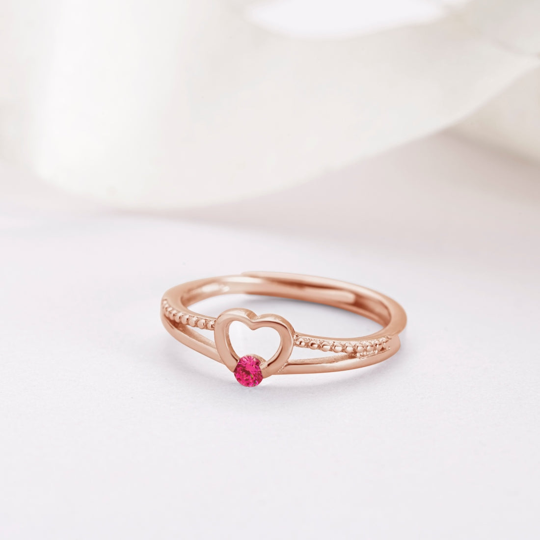 Romantic Love Rose Gold Plated 925 Sterling Silver Ring (Adjustable)