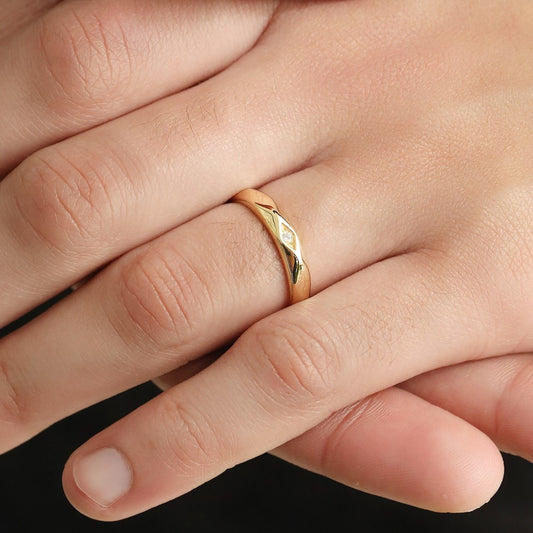 Timeless Sophistication Gold Plated 925 Sterling Silver Ring For Him (Adjustable)