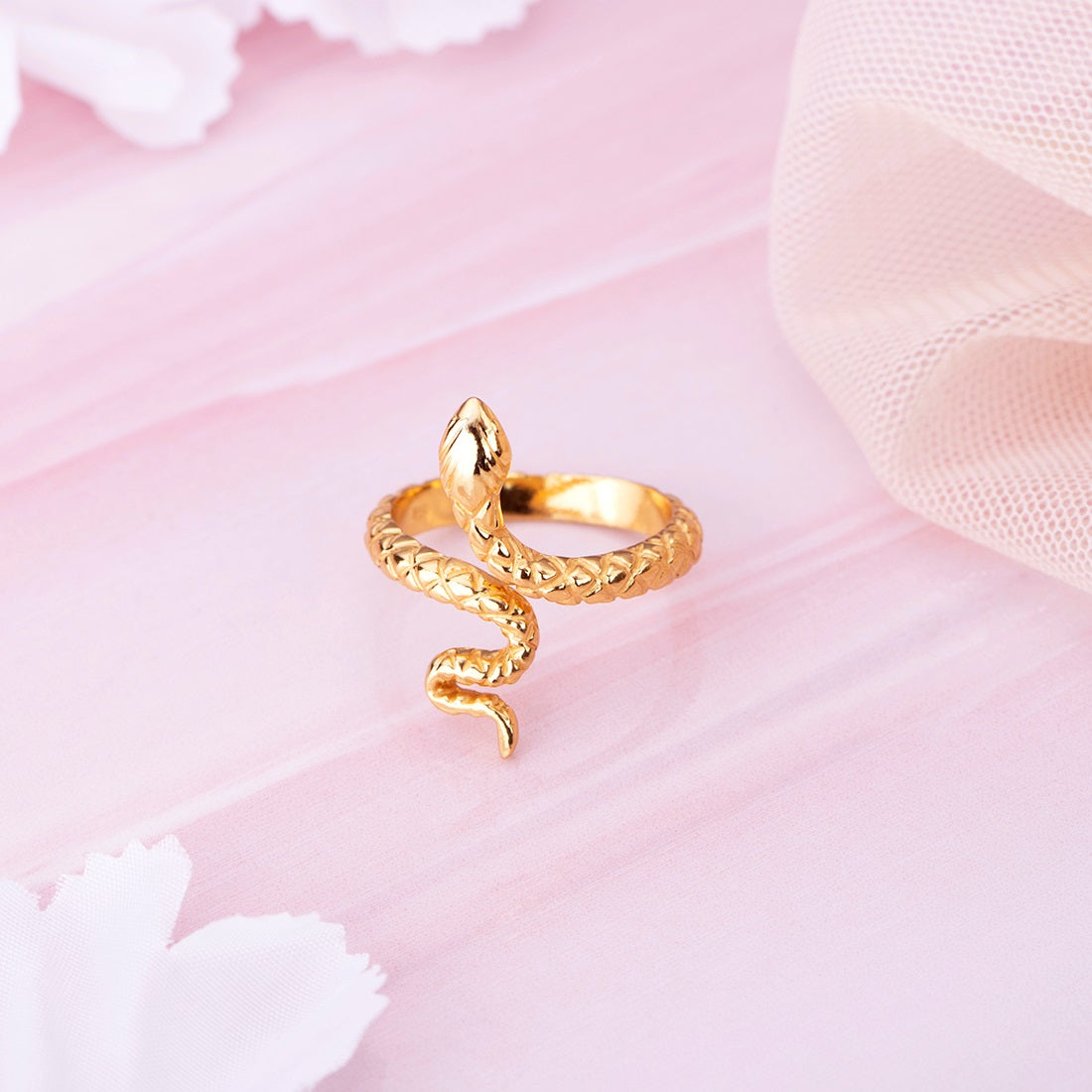 Golden Serpentess: Gold Plated 925 Sterling Silver Snake Ring