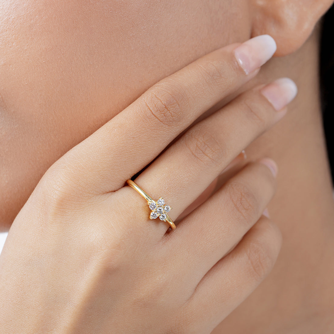 Blossoming Beauty Gold Plated 925 Sterling Silver Ring