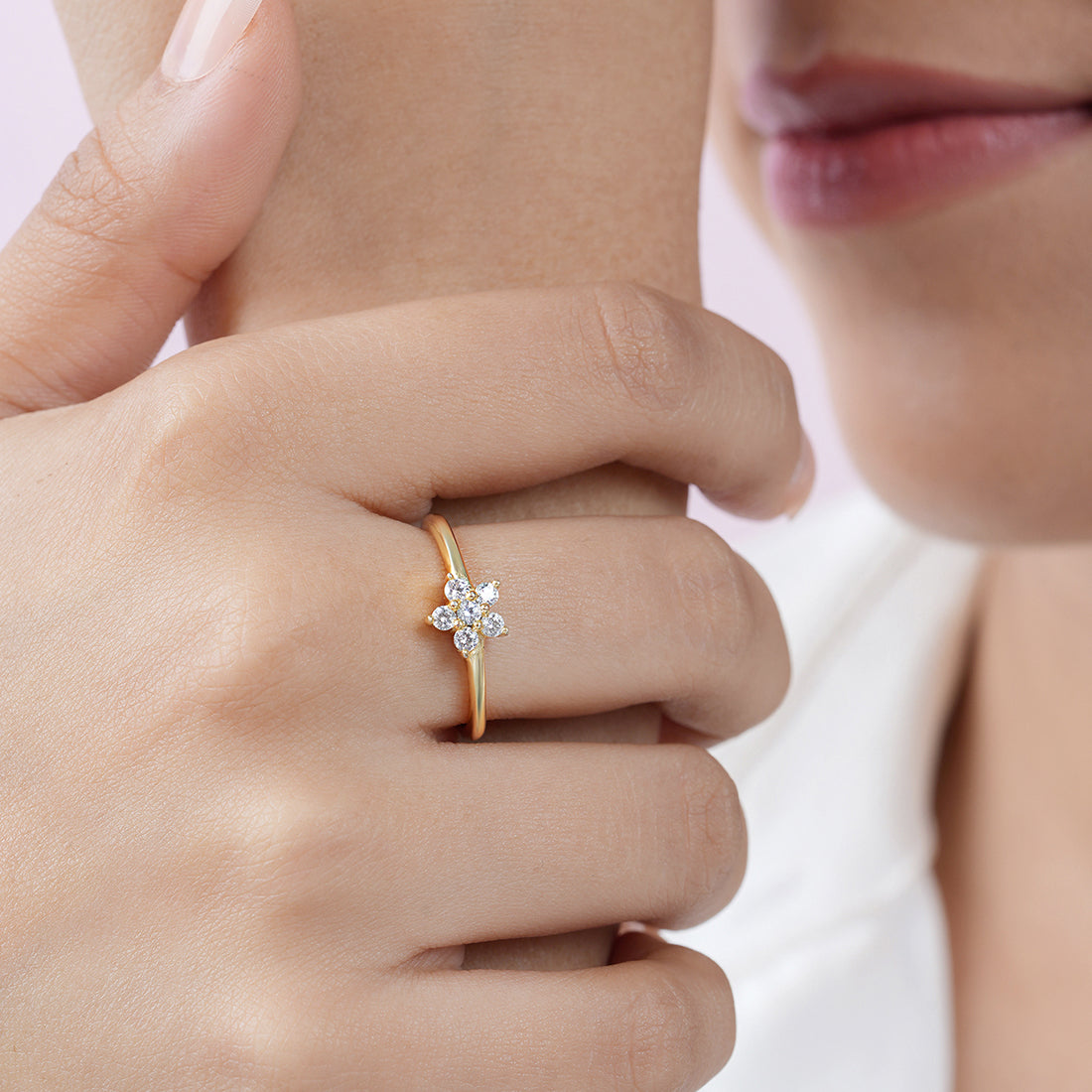 Blossoming Beauty Gold Plated 925 Sterling Silver Ring