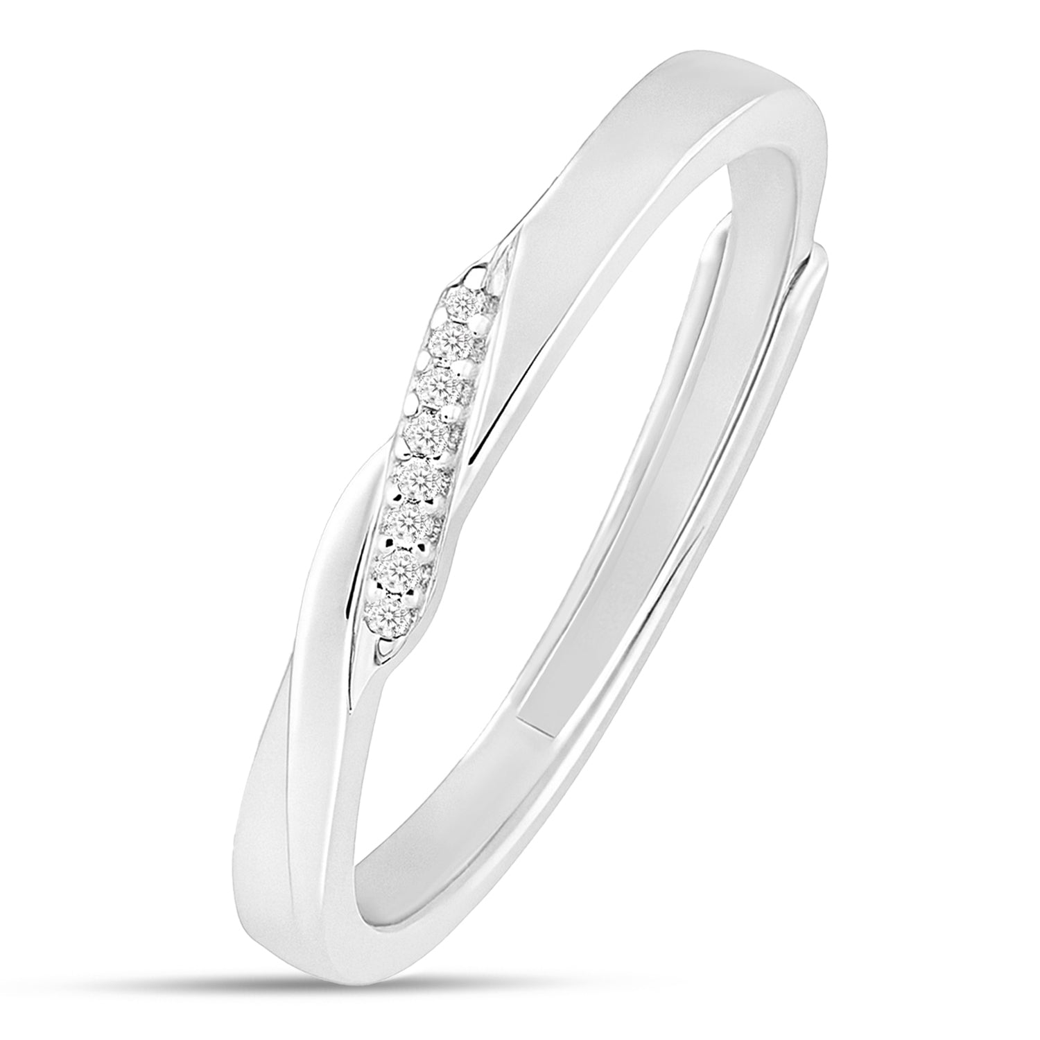 The Silent Promise Rhodium Plated Ring (Adjustable)