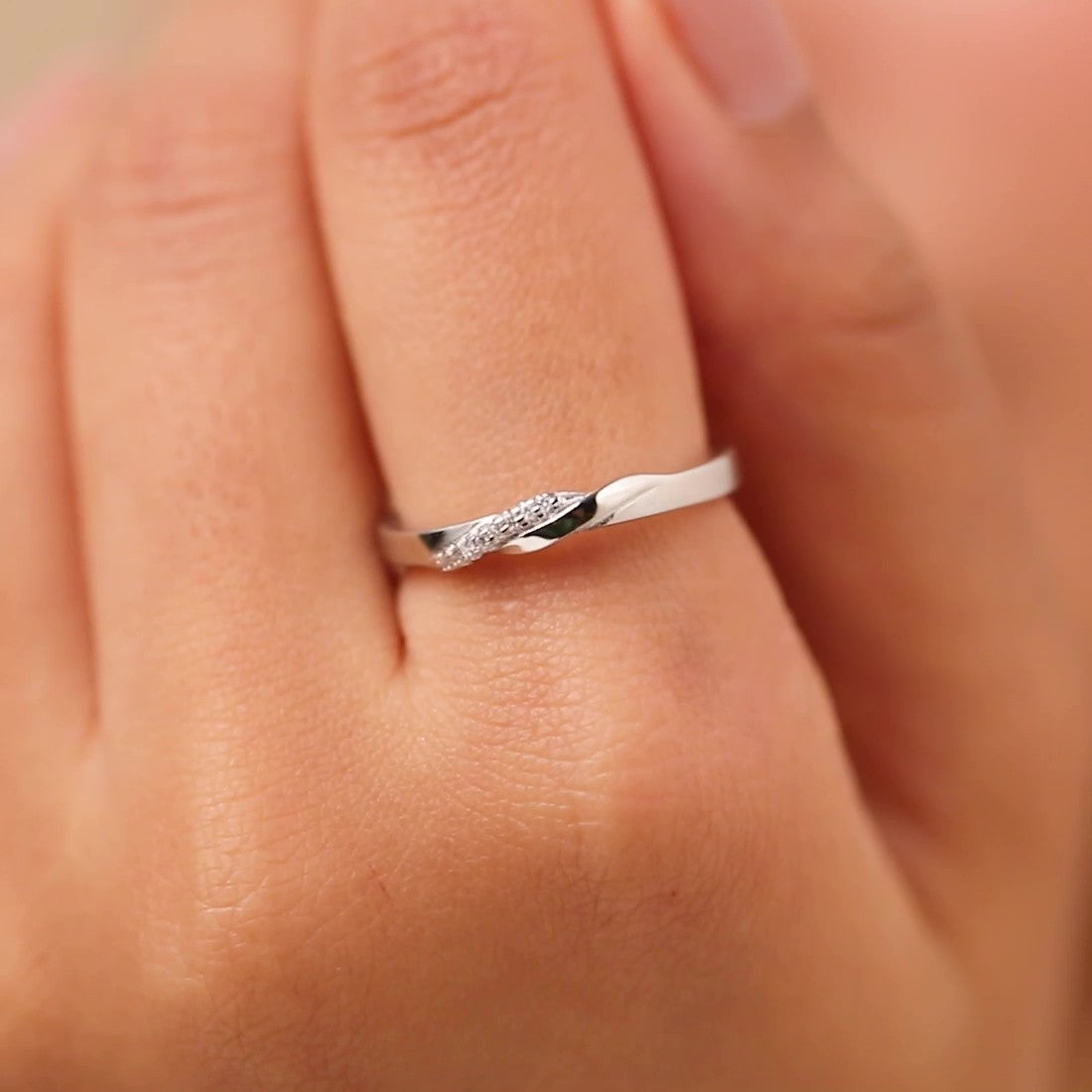 The Silent Promise Rhodium Plated Ring (Adjustable)