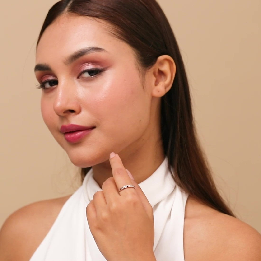 The Silent Promise Rhodium Plated Ring (Adjustable)