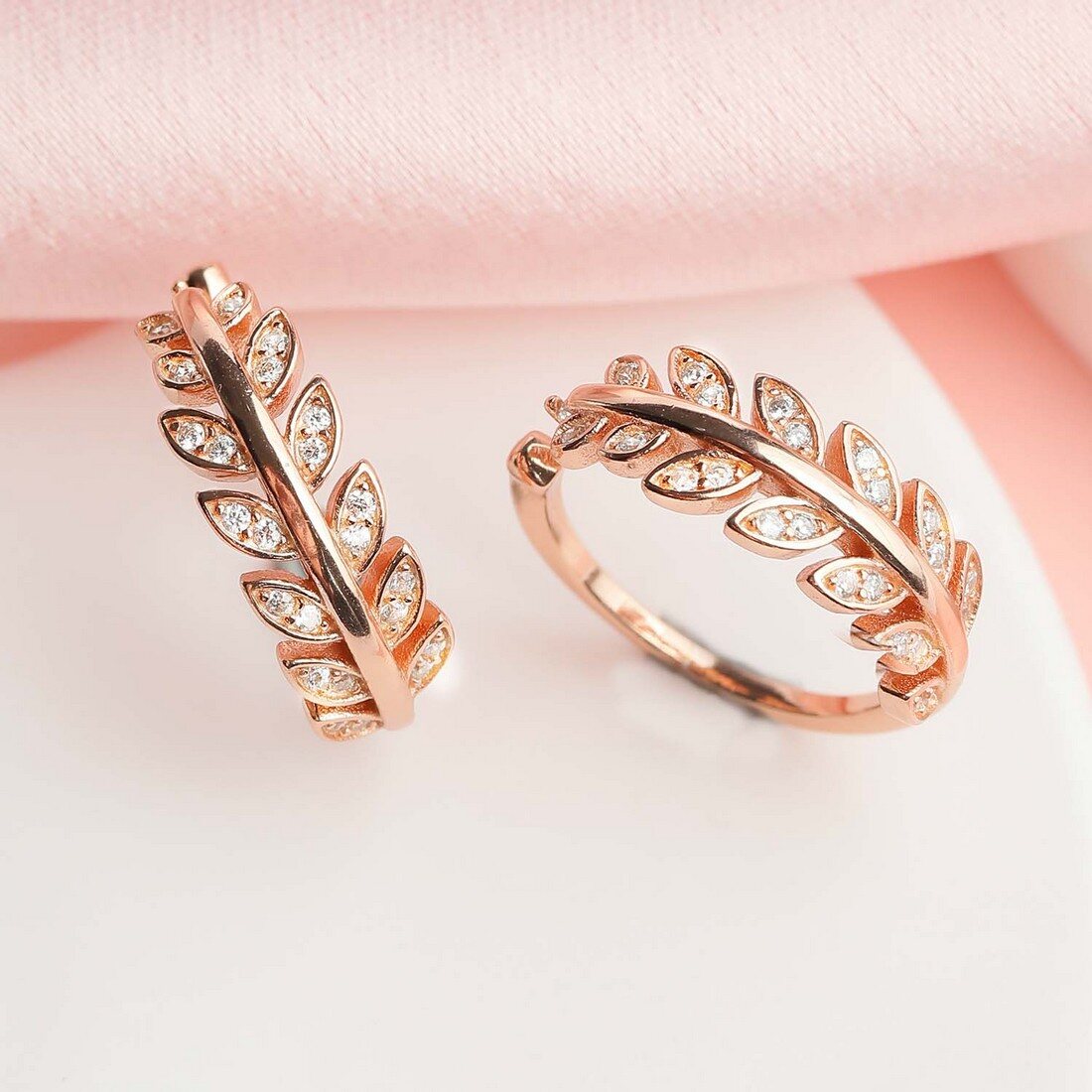 Leafy Rose Gold 925 Silver Toe Ring