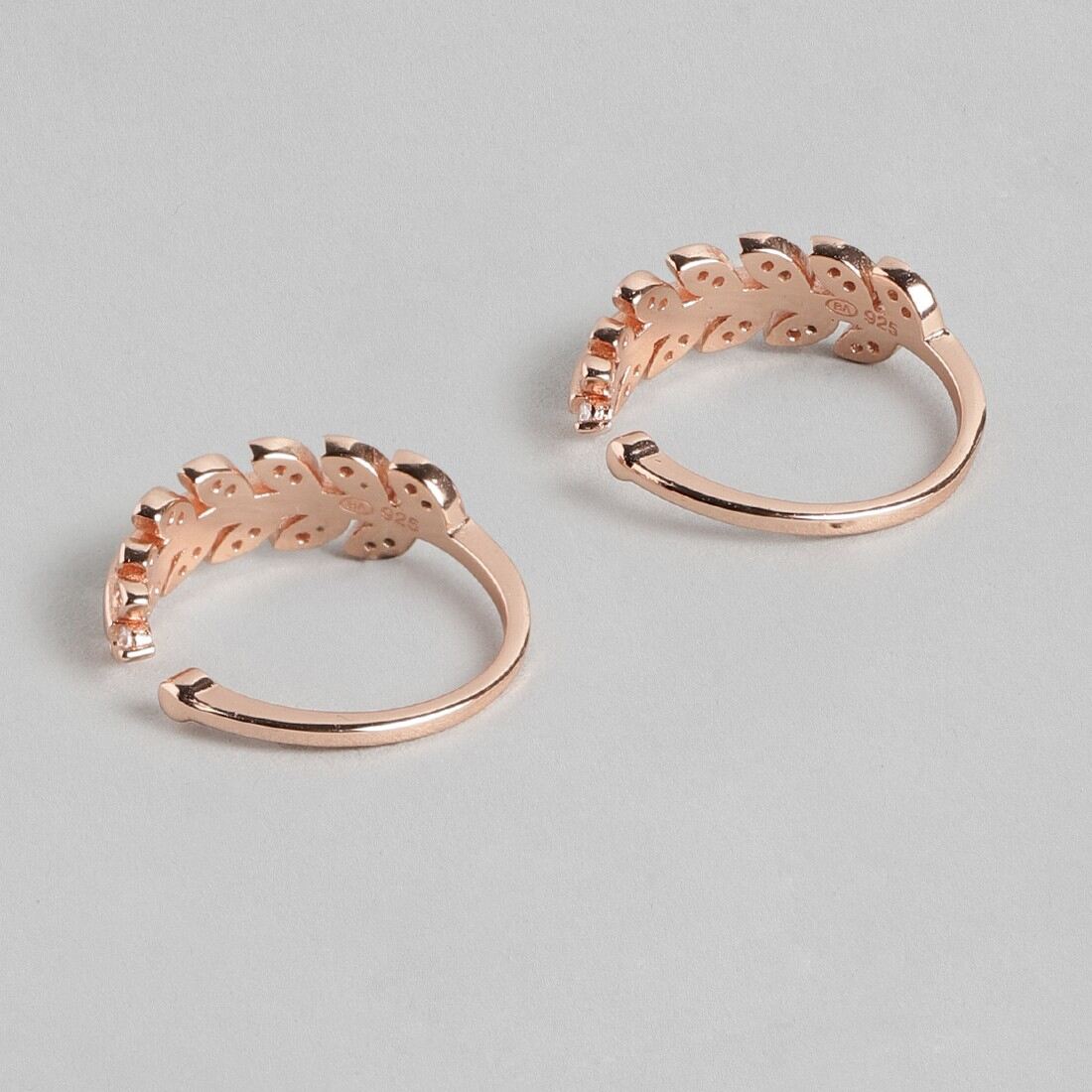Rose Toe Rings Leafy Rose Gold 925 Silver Toe Ring - Valentine's Gift – Zavya