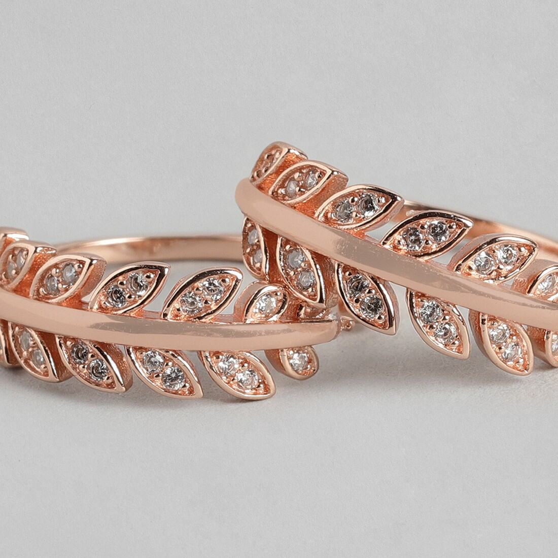 Leafy Rose Gold 925 Silver Toe Ring