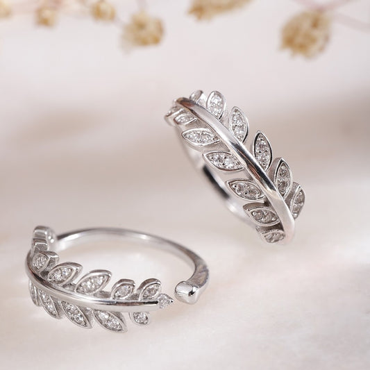 Nature's Grace - Leafy Silver Adjustable 925 Silver Toe Ring
