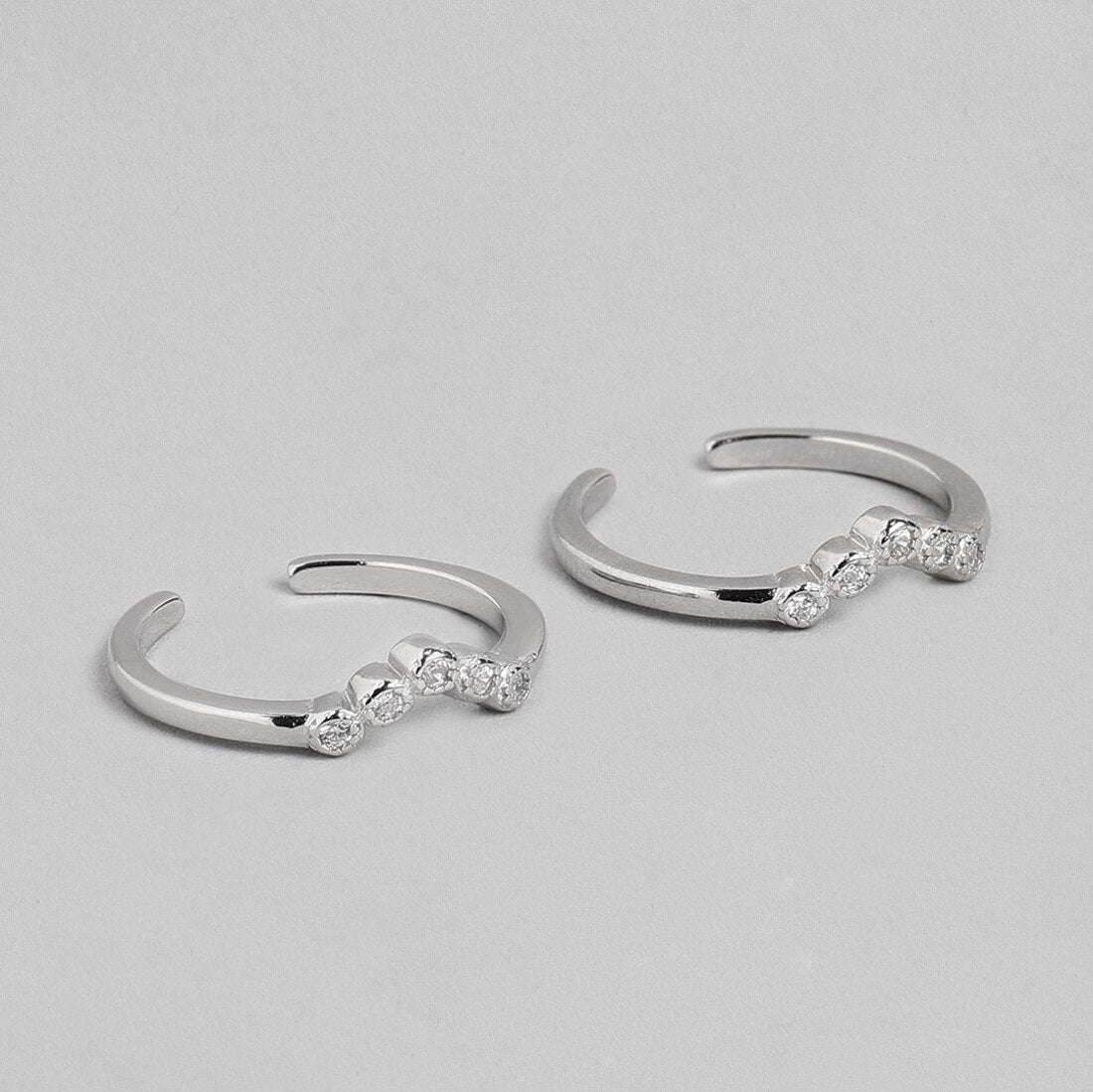 Dreamy Wishbone Silver Adjustable 925 Silver Toe Ring