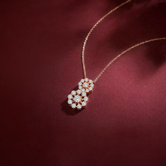 Dazzling Array Rose Gold Plated 925 Sterling Silver Women's Pendant Necklace