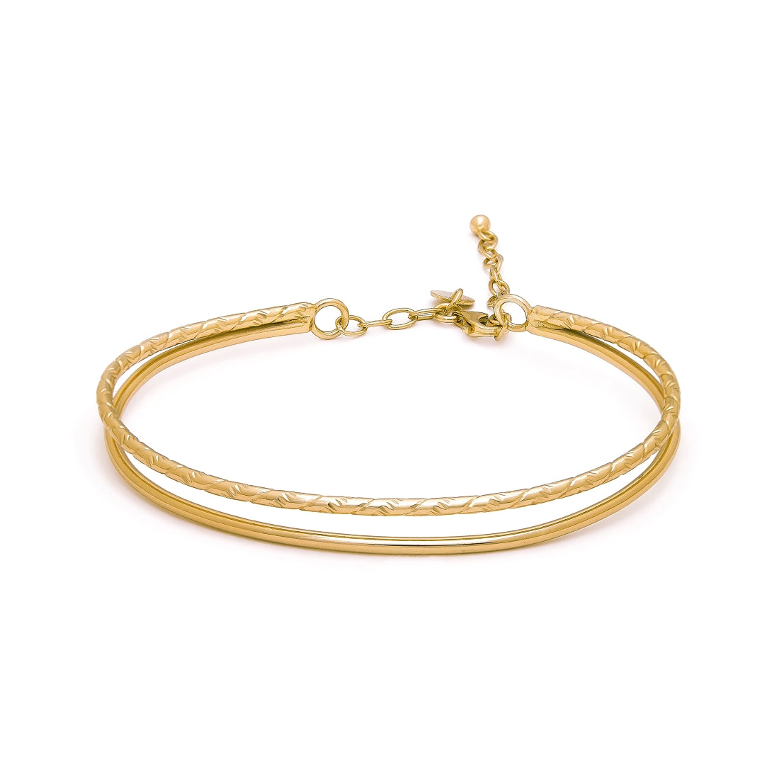 Golden Glow 925 Sterling Silver Gold-Plated Double Line Bracelet