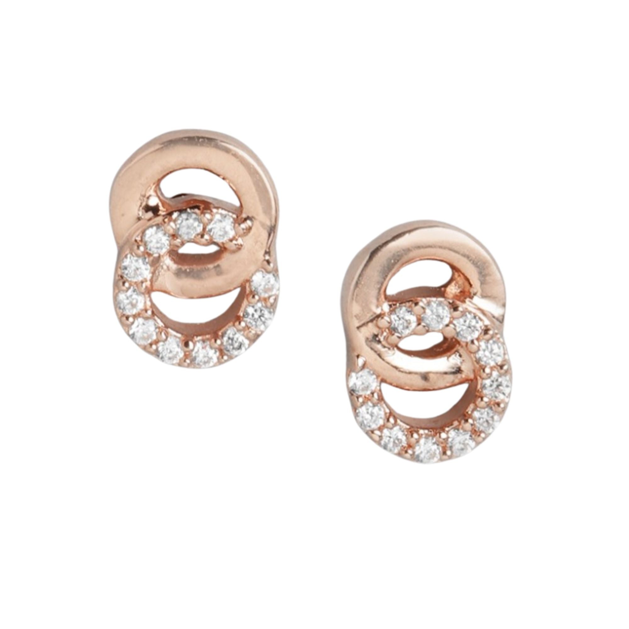 Infinite Radiance 925 Sterling Silver Rose Gold-Plated Infinity Earrings