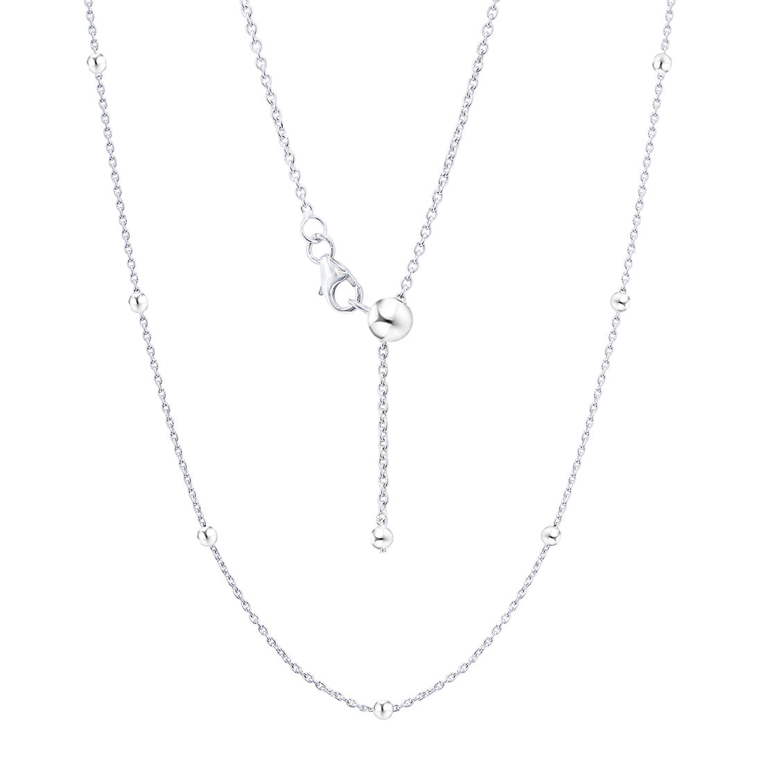 Minimalist Beaded Rhodium Plated 925 Sterling Silver Waistchain