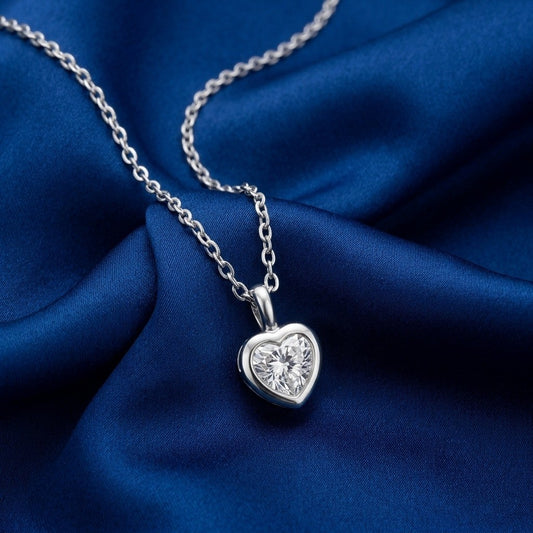 Eternal Heart Glow Rhodium Plated 925 Silver Necklace